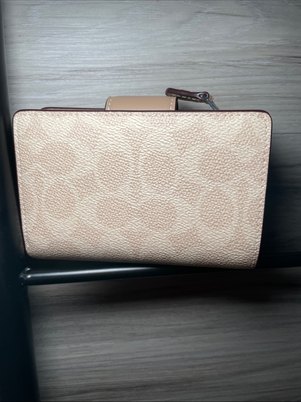 NWT- Women's Coach Medium Corner Zip Wallet, Signature Canvas, Silver/Sand/Taupe - Picture 2 of 10